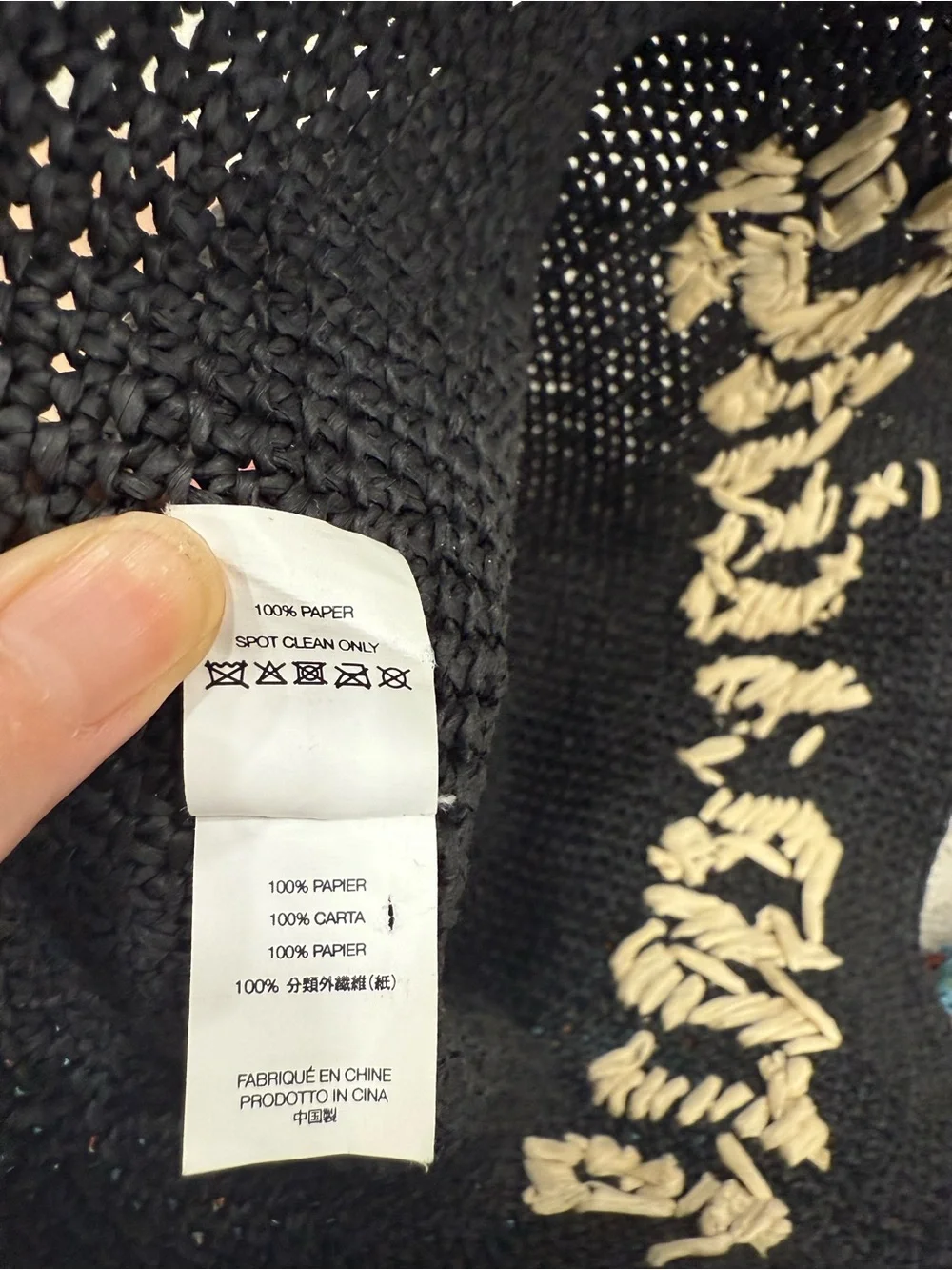 Supreme SS22 Raffia Crusher Bucket Hat Black